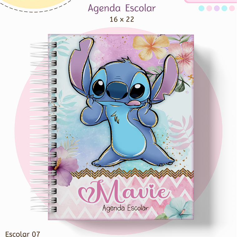 Arquivo Encadernação Kit Escolar - Stitch 8