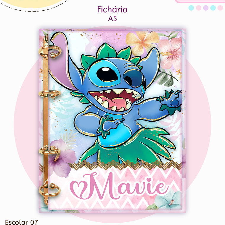 Arquivo Encadernação Kit Escolar - Stitch 9
