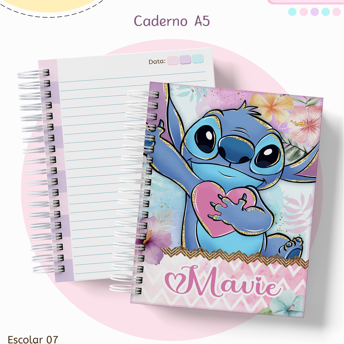 Arquivo Encadernação Kit Escolar - Stitch 10