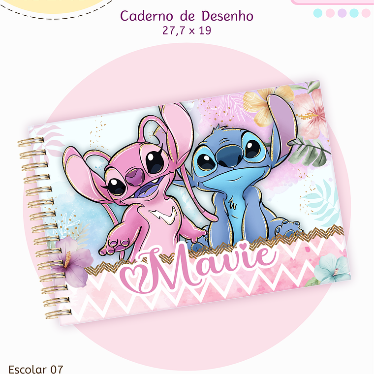 Arquivo Encadernação Kit Escolar - Stitch 11