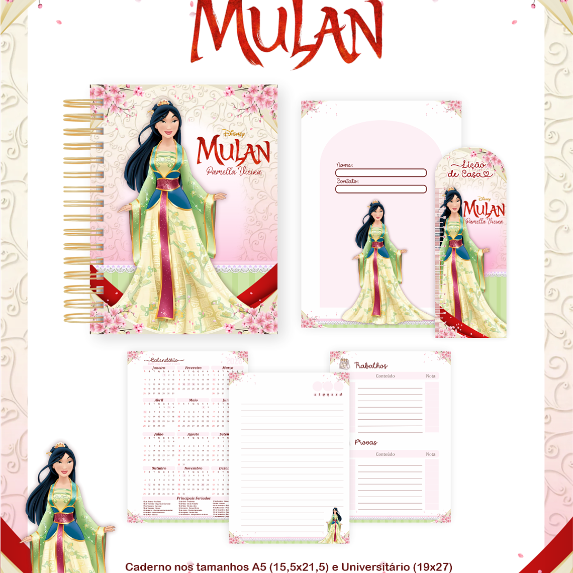 Arquivo Encadernação Escolar 2026 Mulan 2