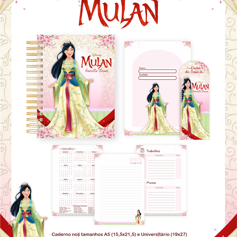 Arquivo Encadernação Escolar 2026 Mulan 2