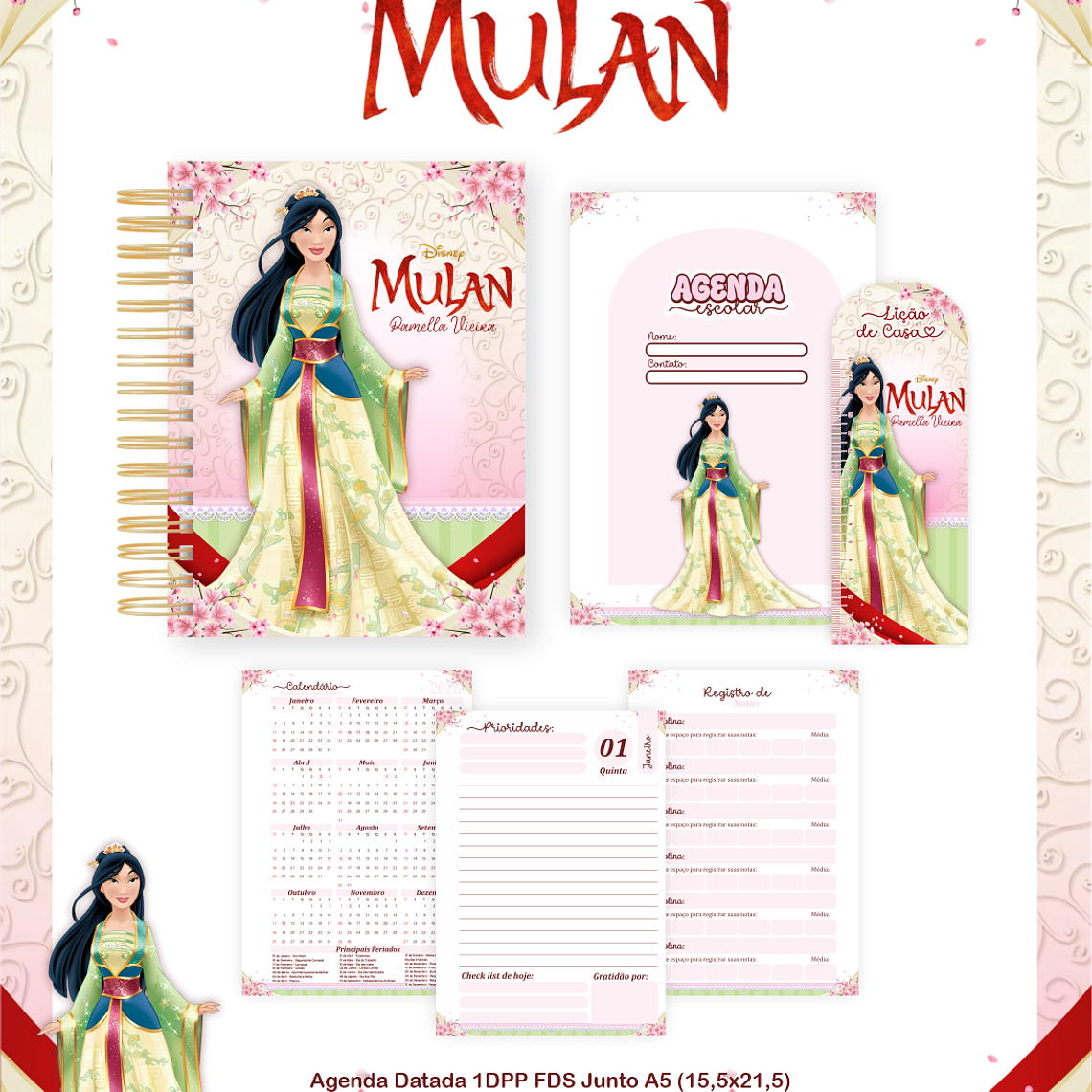 Arquivo Encadernação Escolar 2026 Mulan 4