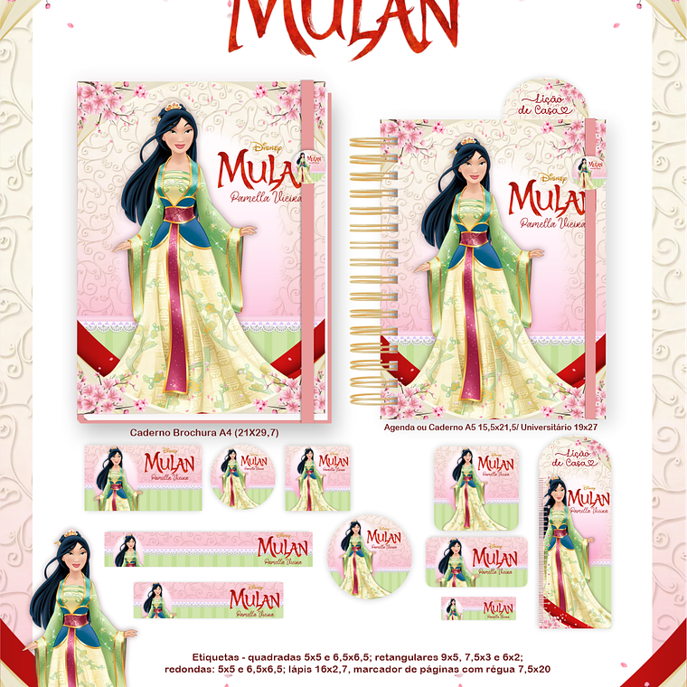 Arquivo Encadernação Escolar 2026 Mulan 5