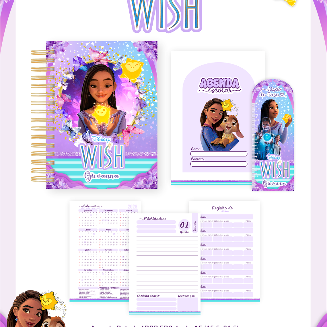 Arquivo Encadernação Escolar 2026 Wish 2