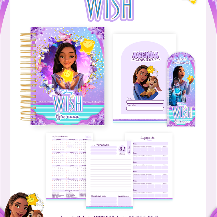 Arquivo Encadernação Escolar 2026 Wish 2