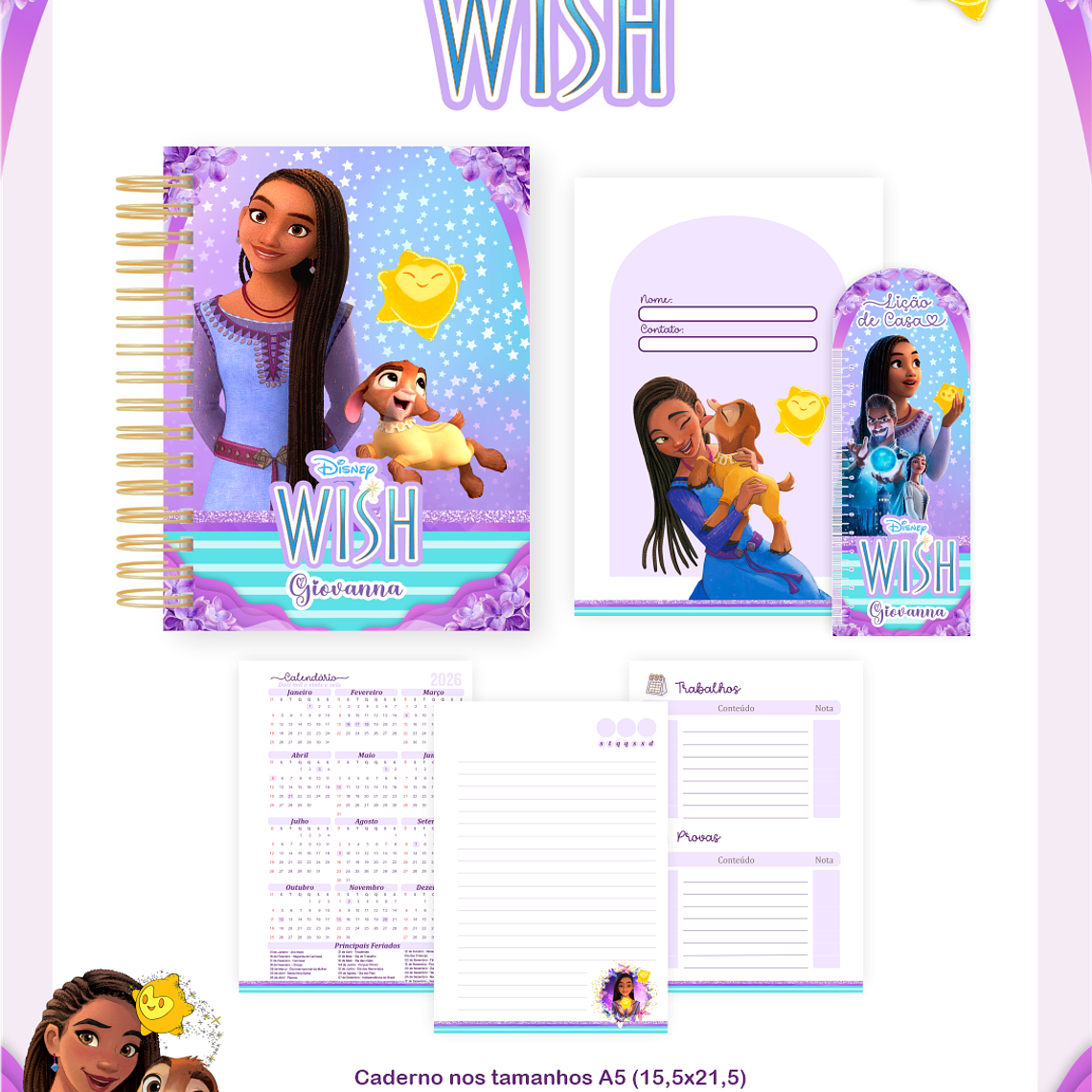 Arquivo Encadernação Escolar 2026 Wish 3