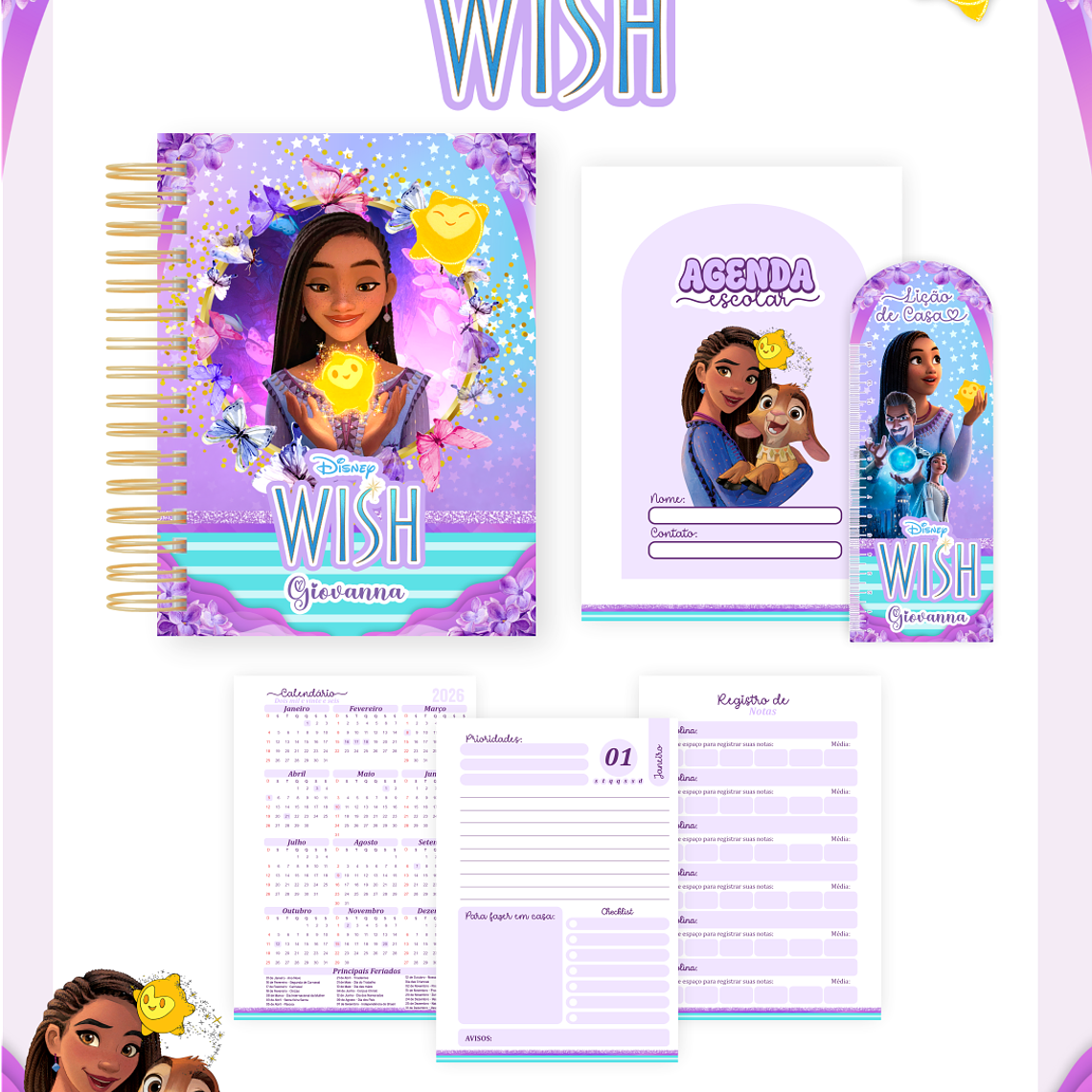 Arquivo Encadernação Escolar 2026 Wish 4