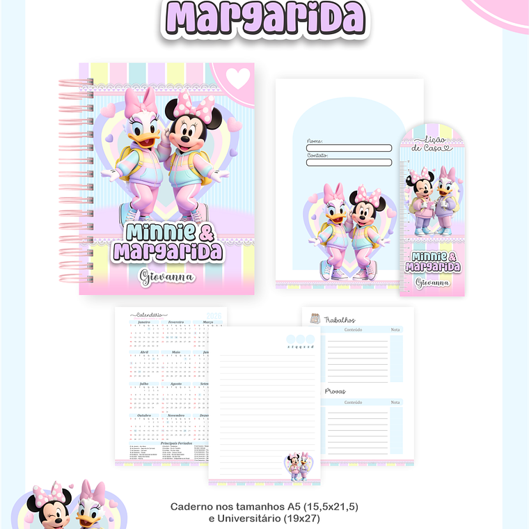 Arquivo Encadernação Escolar 2026 Minnie e Margarida 5