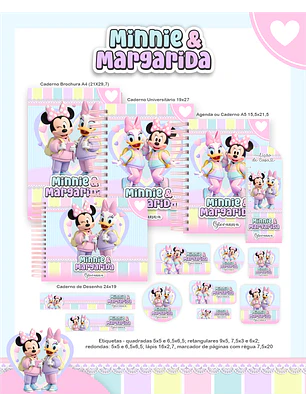 Arquivo Encadernação Escolar 2026 Minnie e Margarida
