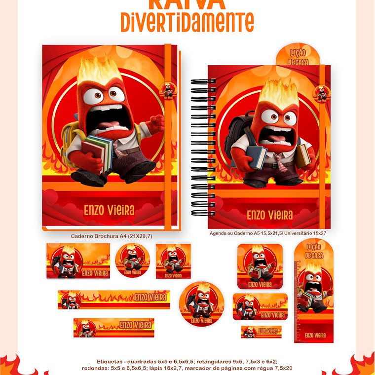 Arquivo Encadernação Escolar 2026 Raiva Divertidamente 5