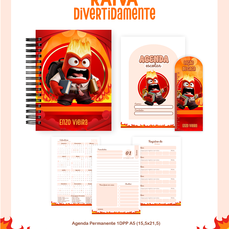 Arquivo Encadernação Escolar 2026 Raiva Divertidamente 2