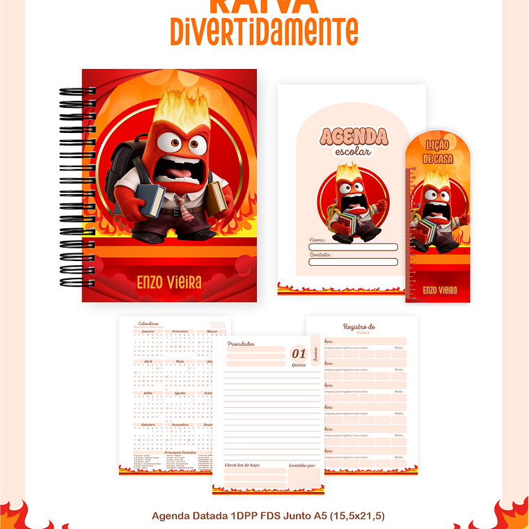 Arquivo Encadernação Escolar 2026 Raiva Divertidamente 3