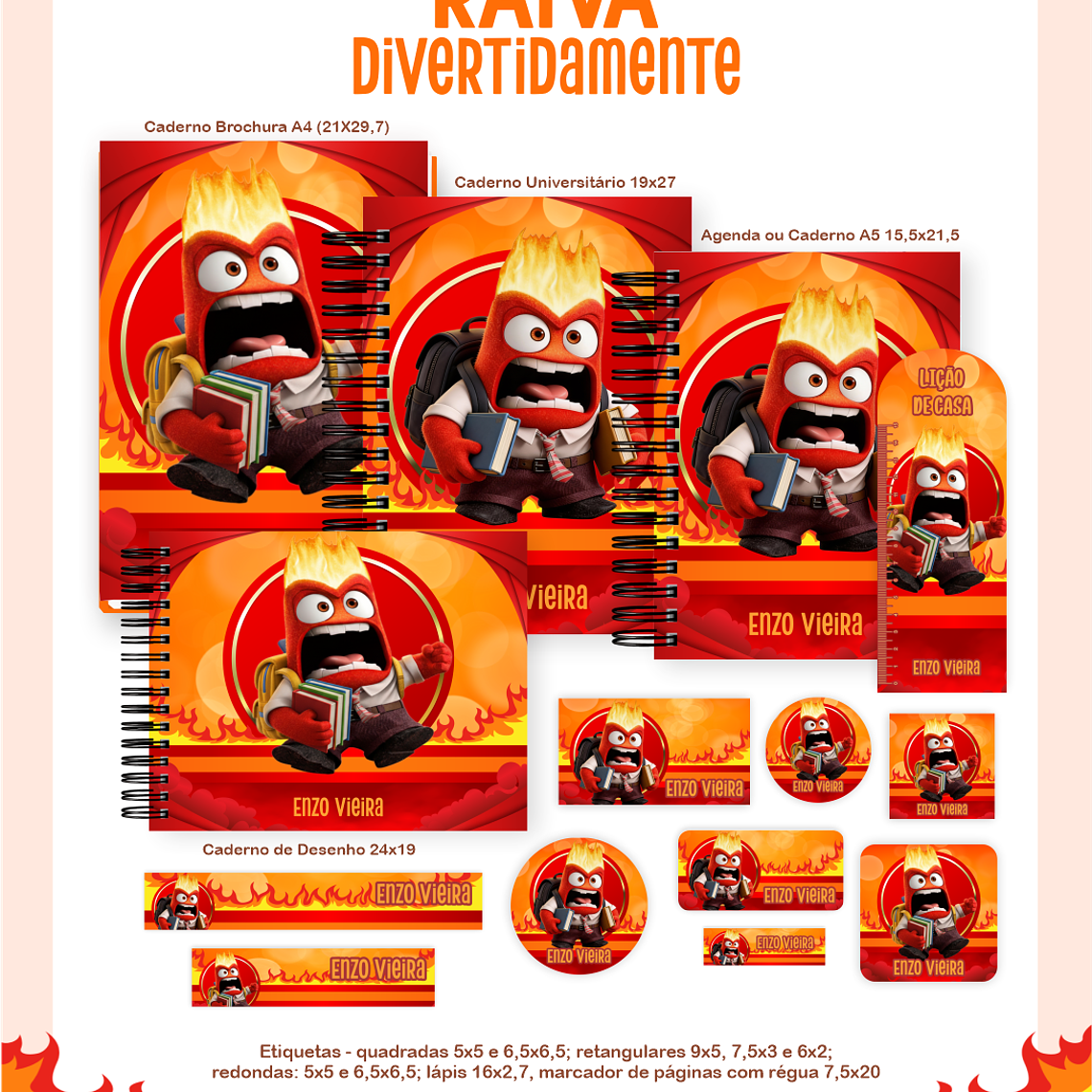 Arquivo Encadernação Escolar 2026 Raiva Divertidamente 1