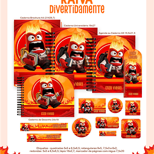 Arquivo Encadernação Escolar 2026 Raiva Divertidamente