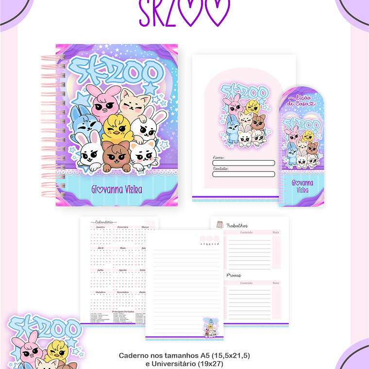 Arquivo Encadernação Escolar 2026 Skzoo 3