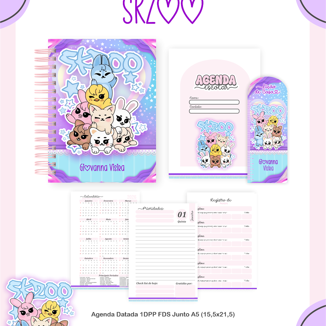 Arquivo Encadernação Escolar 2026 Skzoo 4