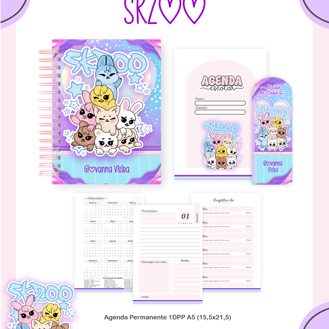 Arquivo Encadernação Escolar 2026 Skzoo 5