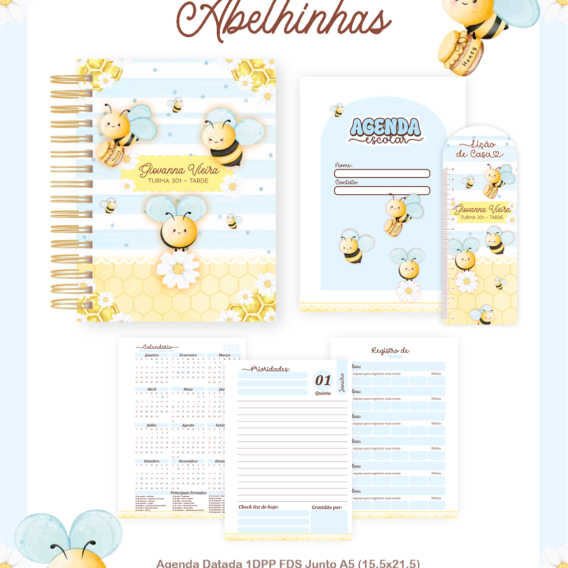 Arquivo Encadernação Escolar 2026 Abelhinhas 4