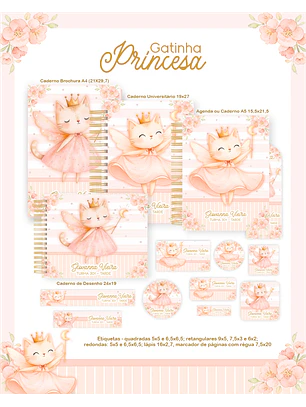 Arquivo Encadernação Escolar 2026  Gatinha Princesa