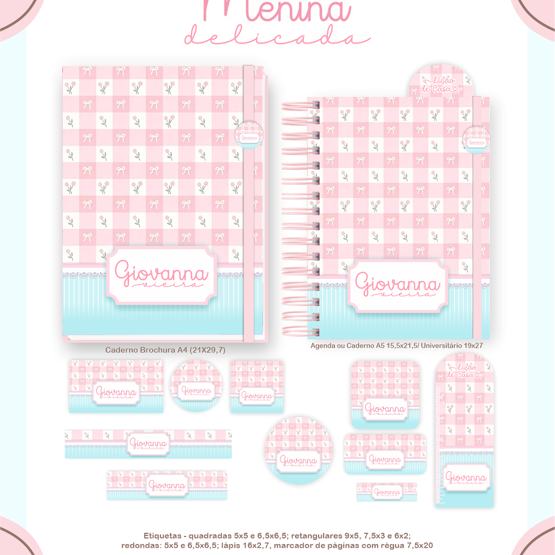 Arquivo Encadernação Escolar 2026 Menina Delicada 2