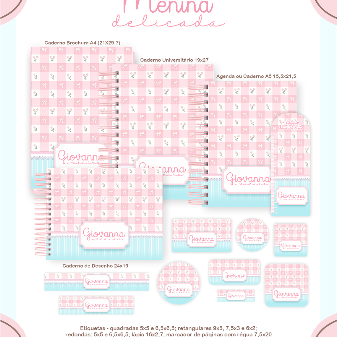 Arquivo Encadernação Escolar 2026 Menina Delicada 1
