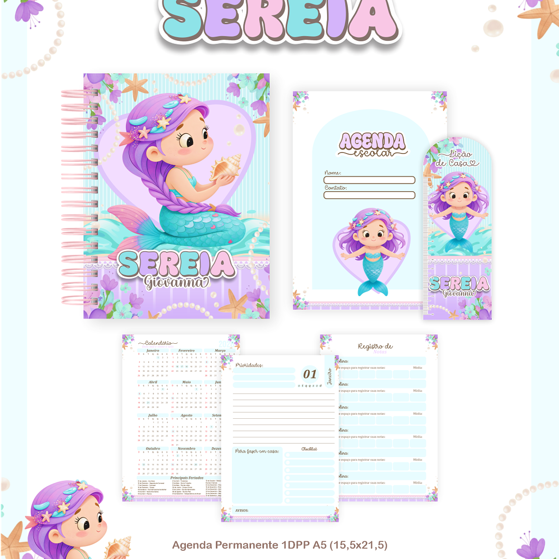 Arquivo Encadernação Escolar 2026 Sereia 3