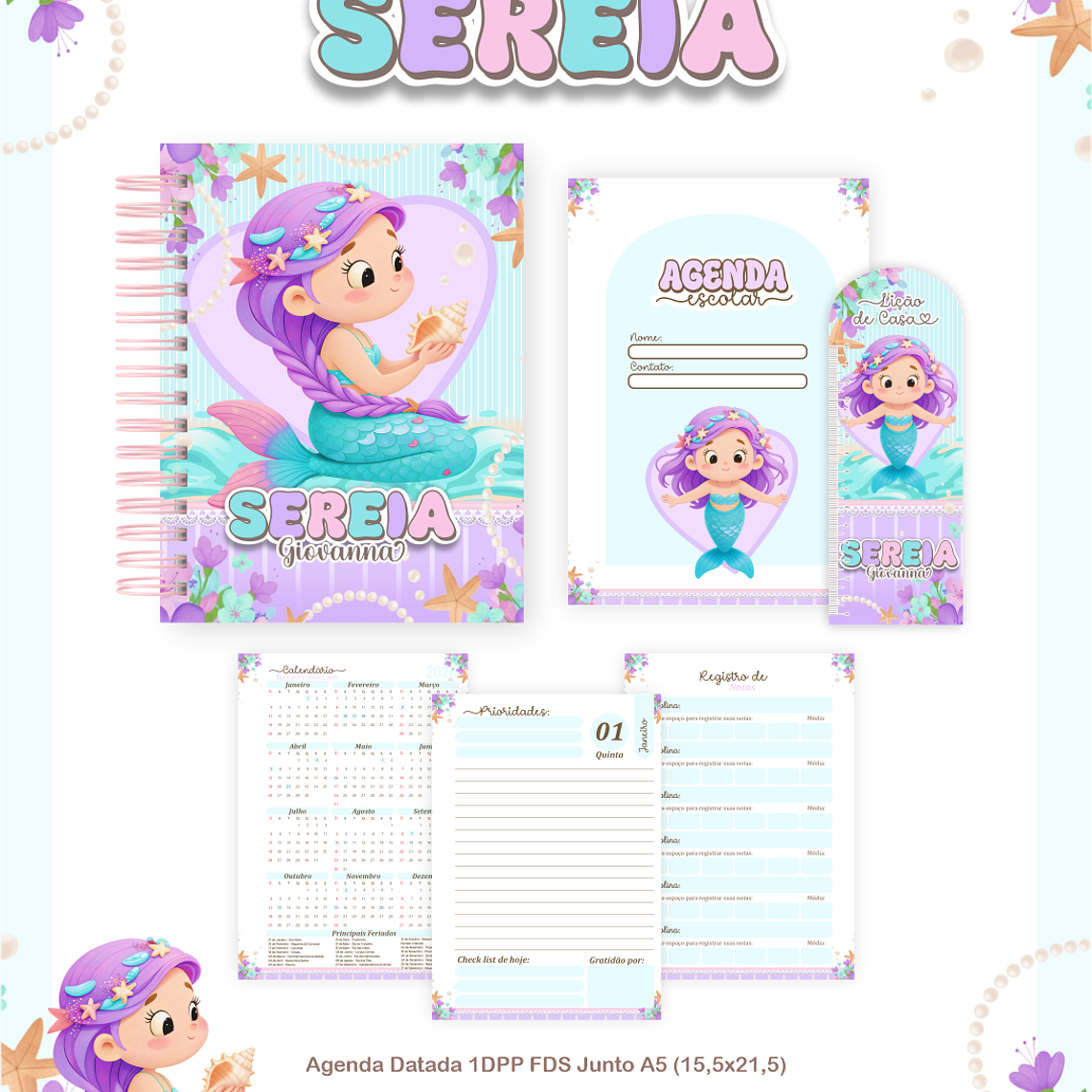 Arquivo Encadernação Escolar 2026 Sereia 5