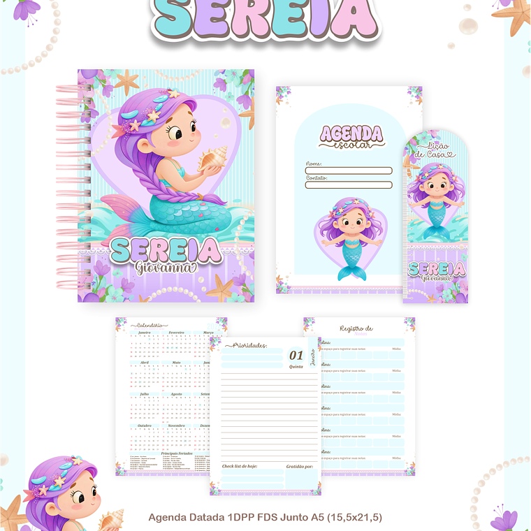 Arquivo Encadernação Escolar 2026 Sereia 5