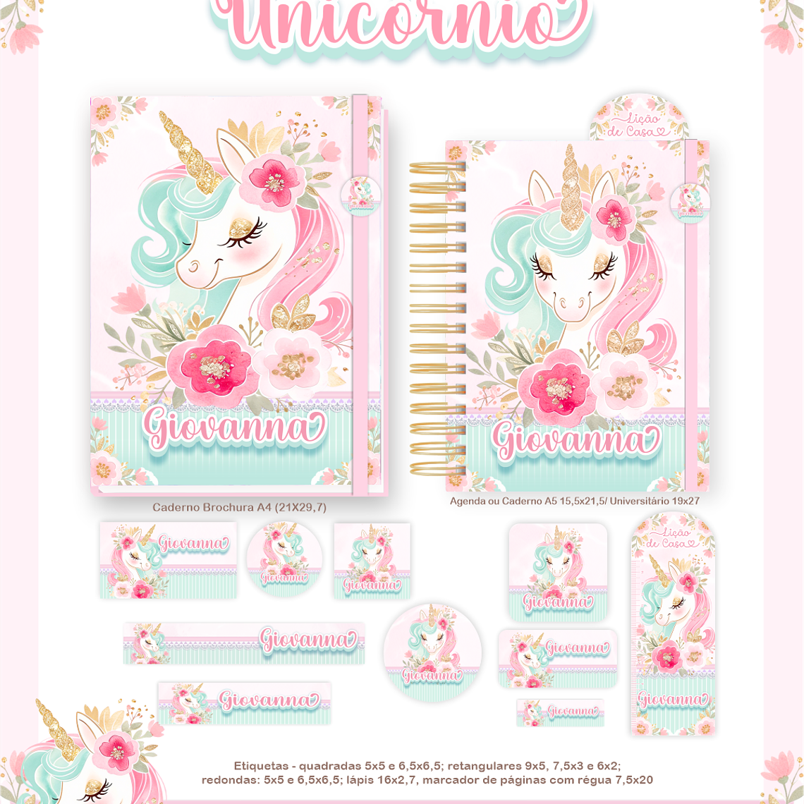 Arquivo Encadernação Escolar 2026 Unicórnio 2