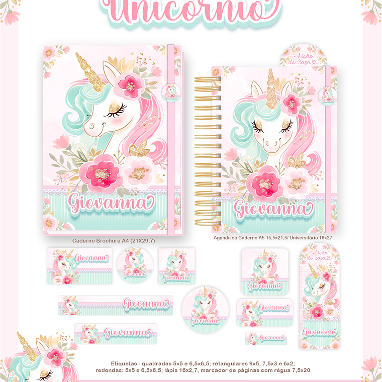 Arquivo Encadernação Escolar 2026 Unicórnio 2