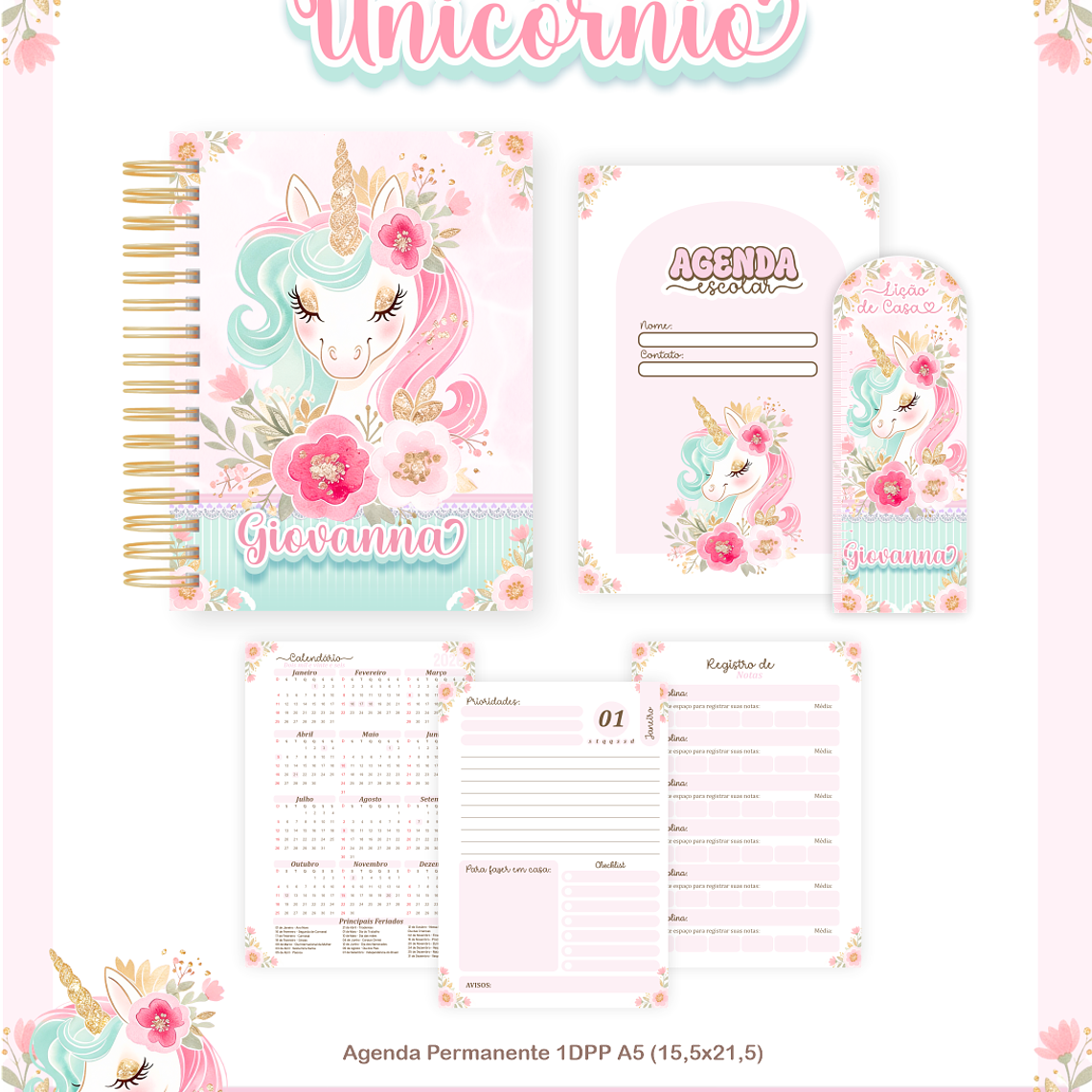 Arquivo Encadernação Escolar 2026 Unicórnio 5