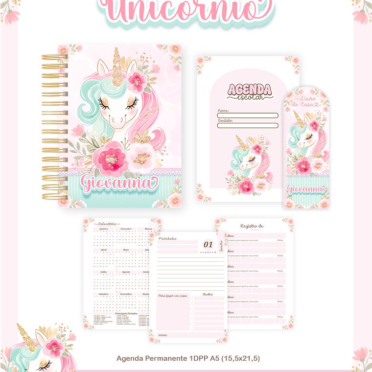 Arquivo Encadernação Escolar 2026 Unicórnio 5