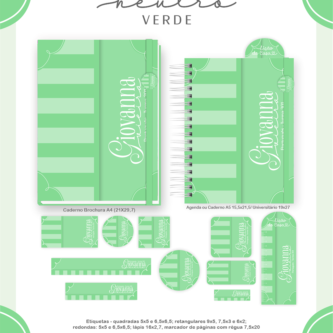 Arquivo Encadernação Escolar 2026  Neutro Verde 2