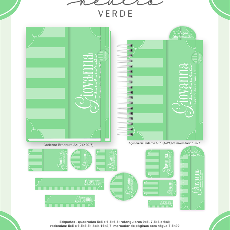 Arquivo Encadernação Escolar 2026  Neutro Verde 2