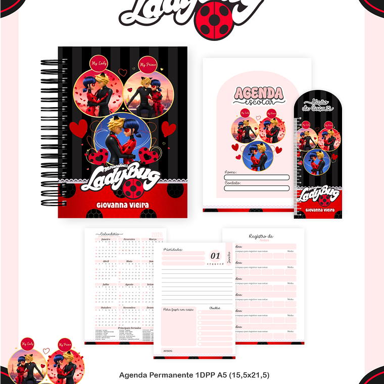 Arquivo Encadernação Escolar 2026 Lady Bug 3