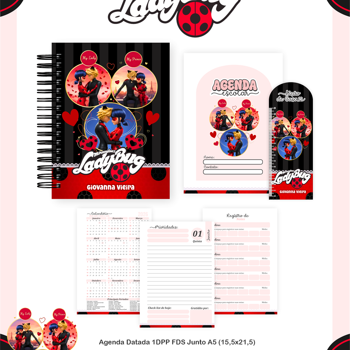 Arquivo Encadernação Escolar 2026 Lady Bug 4