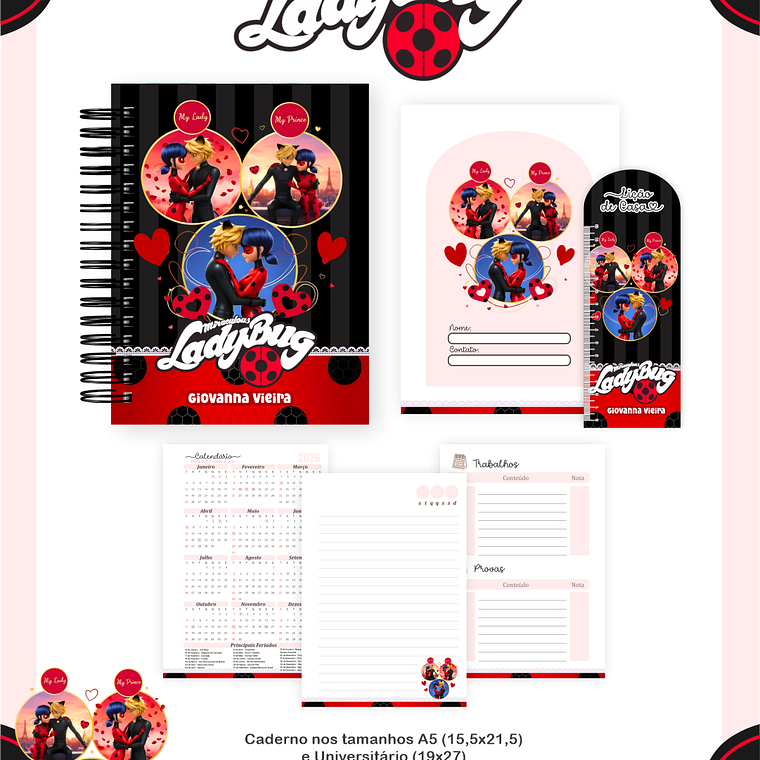 Arquivo Encadernação Escolar 2026 Lady Bug 5
