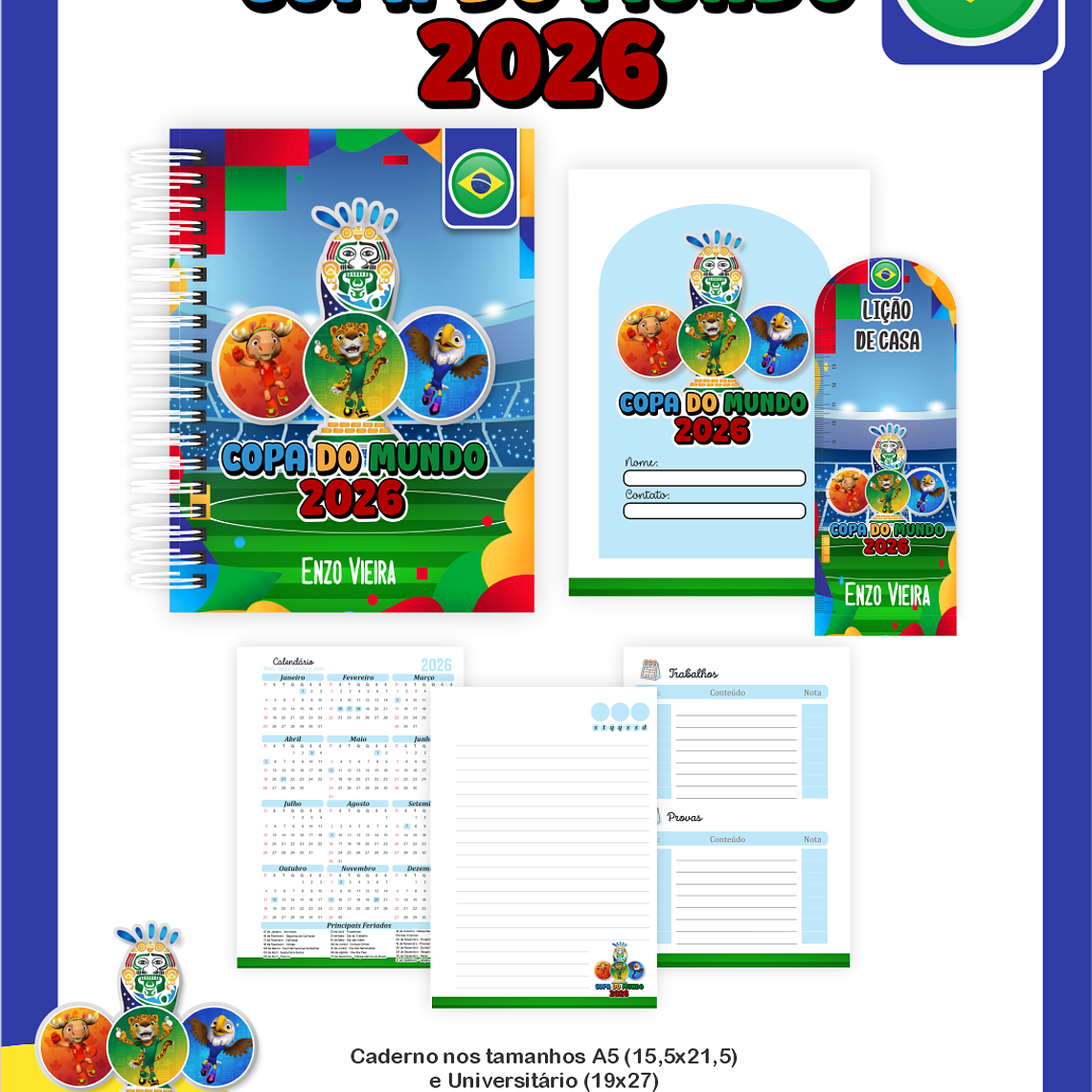 Arquivo Encadernação Escolar Copa do Mundo 2026 3