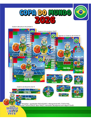 Arquivo Encadernação Escolar Copa do Mundo 2026