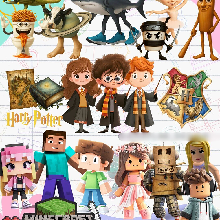 Kit Digital para Etiquetas Escolares 60 TEMAS 7