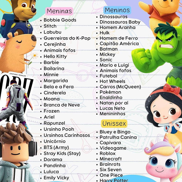 Kit Digital para Etiquetas Escolares 60 TEMAS 2