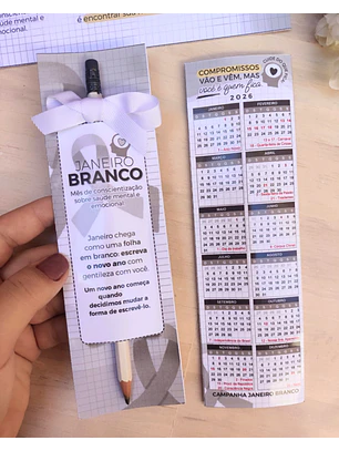 Arquivo Calendário Porta Lápis - Janeiro Branco