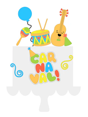 Arquivo Topo de Bolo Elementos Carnavalescos