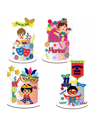 Arquivo Combo Topos de Bolo Carnaval Baby