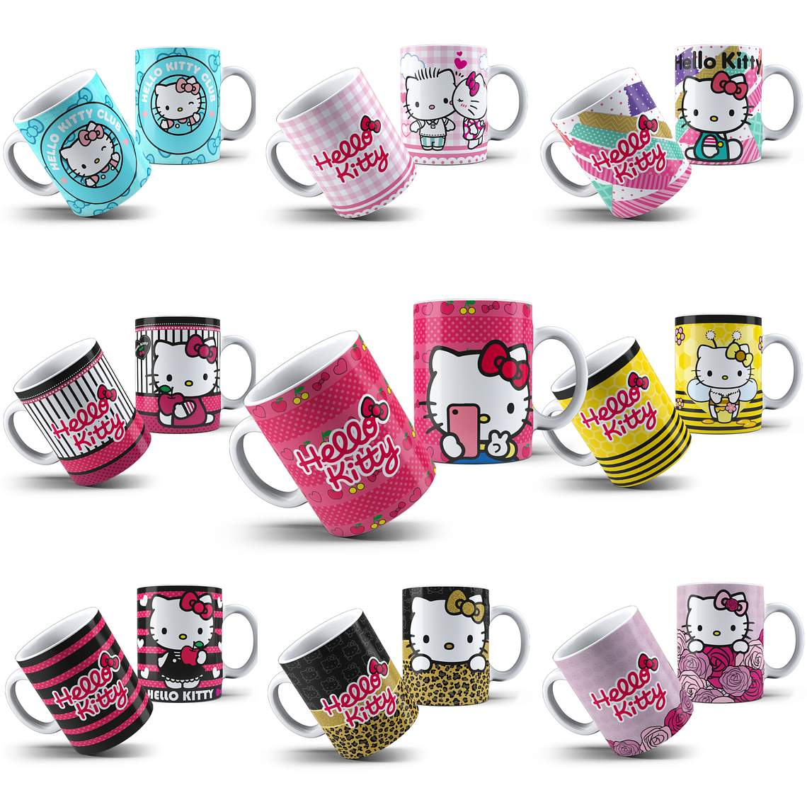 Pacotinho de Artes Hello Kitty para Sublimação de Canecas 2