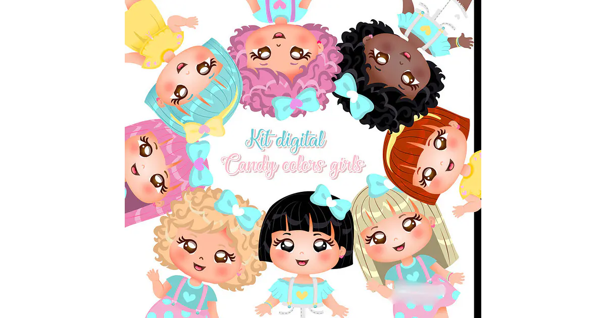 Kit Digital Candy Colors Girls