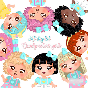 Kit Digital Candy Colors Girls