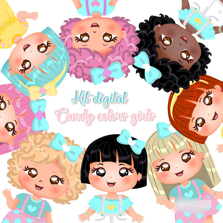 Kit Digital Candy Colors Girls 1