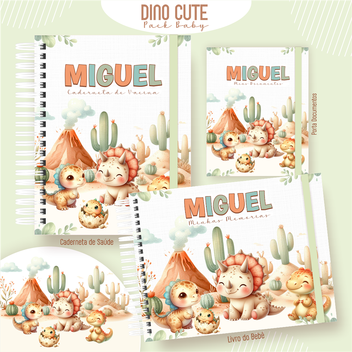 Arquivo Encadernação Baby Dino Cute 1